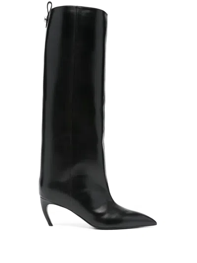 Attico 65mm Lea Leather Boots In Black