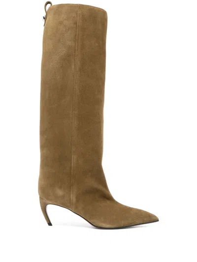 Attico 70mm Lea Boots In Burgundy