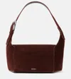 Attico 7/7 Suede Shoulder Bag In Brown