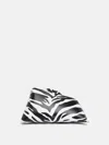Attico White And Black 8.30pm Leather Clutch Bag In White/black