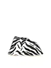 Attico Black And White Zebra Print Calfskin Clutch With Zip In White