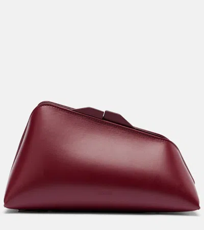 Attico 8.30 Pm Oversized Leather Clutch In Burgundy