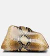 Attico 8.30 Pm Snake-effect Leather Clutch In Sand