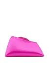 Attico Medium 8.30 Pm Satin & Leather Clutch In Pink