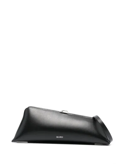 Attico 8.30pm Leather Clutch Bag In Black