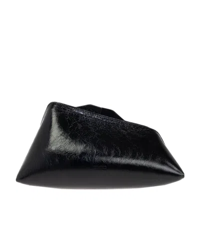 Attico Midnight Leather Clutch Bag In Black