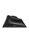 Attico '8.30 Pm' Black Clutch With Logo Lettering On The Front And Asymmetric Design In Black