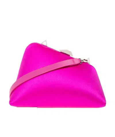 Attico 8.30pm Logo-print Clutch Bag In Pink