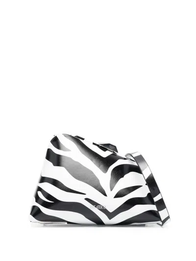 Attico 8.30 Pm Zebra-print Leather Clutch In White