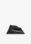 Attico Asymmetric Clutch Bag In Black