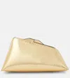Attico 8:30pm Small Metallic Leather Clutch In Gold