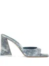 Attico 85mm Mini Devon Geometric-heel Sandals In Blue