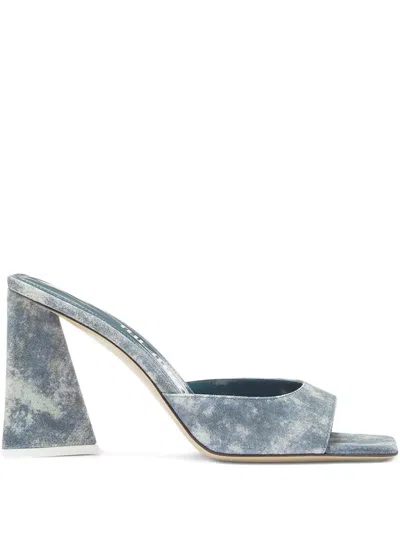 Attico 85mm Mini Devon Geometric-heel Sandals In Blue
