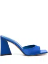 Attico Mini Devon Satin Heel Mules In Blue