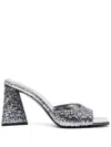 Attico Mini Devon 85mm Glittered Sandals In Silver