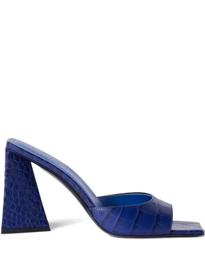 Attico 85mm Mini Devon Square-toe Mules In Blue