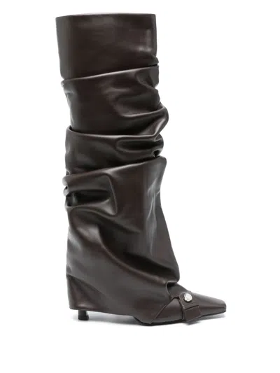 Attico 95mm Juno Boots In Brown