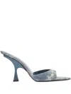 Attico 95mm Open-toe Slip-on Sandals In Blue