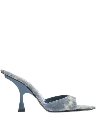 Attico 95mm Open-toe Slip-on Sandals In Blue