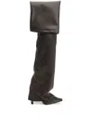 Attico Knee-high Boots With Pointed Toe And Stiletto Heel In Brown