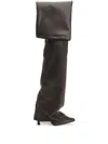 Attico Knee-high Boots With Pointed Toe And Stiletto Heel In Brown
