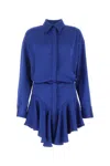 ATTICO ELECTRIC BLUE SATIN CANDICE MINI DRESS