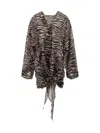 Attico Deep V-neck Animalier Print Mini Dress