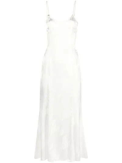 Attico Logo-jacquard Midi Dress In White