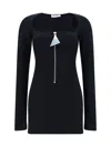 Attico Mini Dress With Deep V-neck In Black