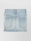 Attico Sky Blue Abra Mini Denim Skirt In Pastel