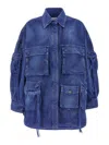 Attico Fern Coats And Trench Coats In Blue