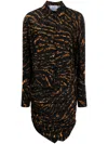 Attico Abstract-patterned Shirt Dress In Black