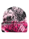 Attico Abstract Print Brushed Wool Beanie In 黑色