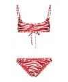 Attico Abstract-print Bikini In Red