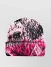 Attico Abstract Print Brushed Wool Beanie