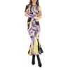 Attico Abstract-print Flared Midi Skirt
