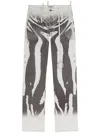 Attico Abstract-print Jeans In Grau