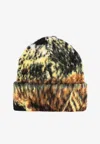 Attico Abstract Print Knitted Beanie In Multicolor