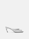 Attico 65mm Ada Metallic Leather Mules In Silver