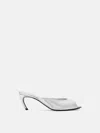 Attico 65mm Ada Metallic Leather Mules In Silver