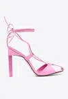 Attico Adele 105 Calf Leather Sandals In Pink