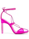 Attico Adele Lace-up Pumps In Pink