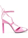 Attico Adele 105 Calf Leather Sandals In Pink