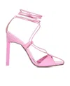 Attico Adele 105 Calf Leather Sandals In Pink