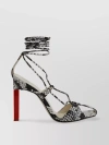 Attico Adele Snakeskin-print Sandals In Black And White Leather Woman In Black