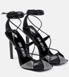 Attico Adele Embellished Sandals In Silver/black