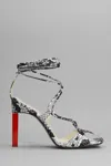 Attico Adele Snakeskin-print Sandals In Black And White Leather Woman In Piton