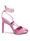Attico Adele 105 Calf Leather Sandals In Light Pink