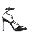 Attico Adele Lace-up Sandal 105 In Black