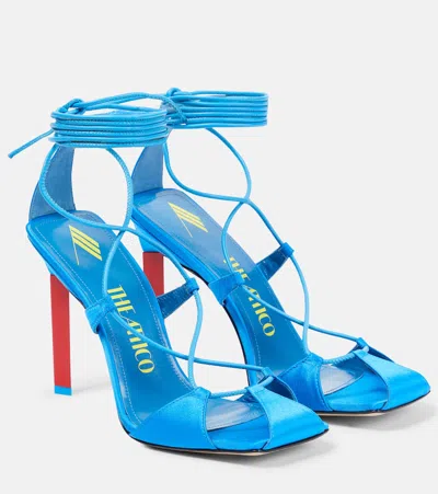 ATTICO ADELE LACE-UP SATIN SANDALS